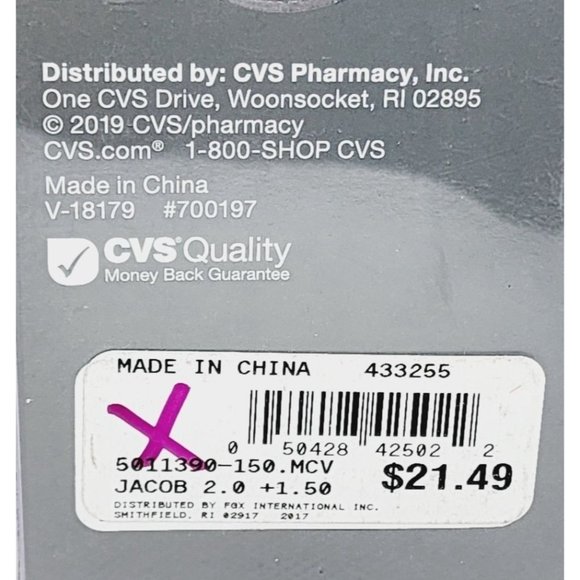 2019 CVS Health 3 Pair Value Pack +1.50 Jacob 2.0 Gun Metal Gray Readers Reading - Picture 16 of 16